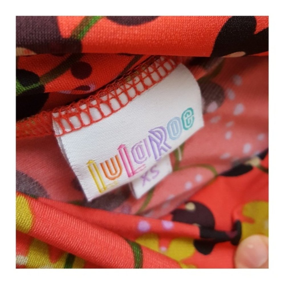 LuLaRoe // Coral Blossom Print Knit Maxi Skirt - Picture 5 of 5